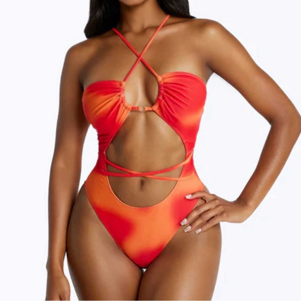 Fashion Nova Arabelle Strappy Cutout One Piece Swimsuit